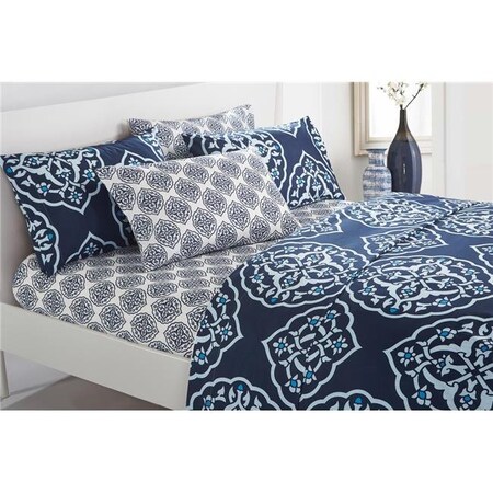 Chic Home Chic Home SS3266-US Sami 6 Piece Sheet Set; Navy - Queen SS3266-US